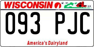 WI license plate 093PJC