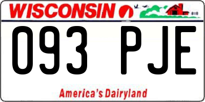 WI license plate 093PJE