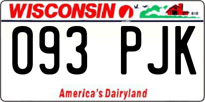 WI license plate 093PJK