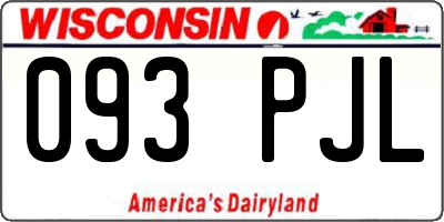 WI license plate 093PJL