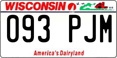 WI license plate 093PJM