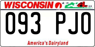 WI license plate 093PJO