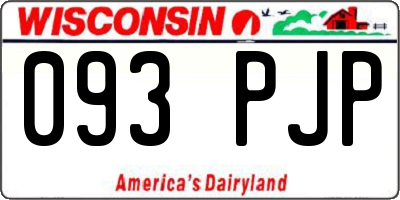 WI license plate 093PJP