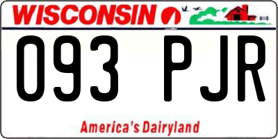 WI license plate 093PJR