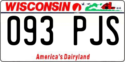 WI license plate 093PJS