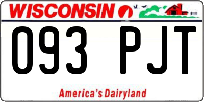 WI license plate 093PJT