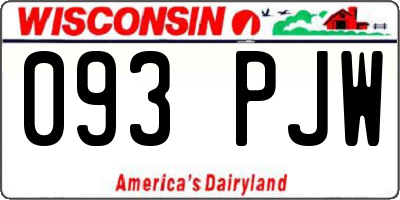 WI license plate 093PJW