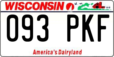 WI license plate 093PKF