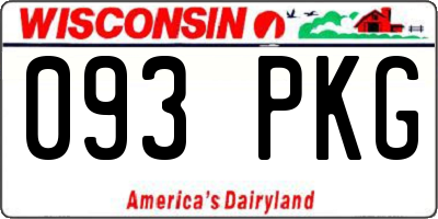 WI license plate 093PKG
