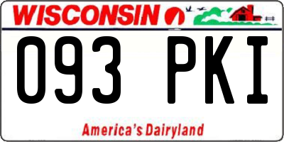 WI license plate 093PKI