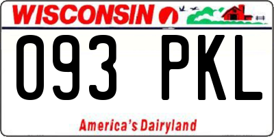 WI license plate 093PKL