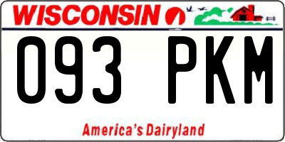 WI license plate 093PKM