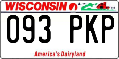 WI license plate 093PKP