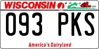 WI license plate 093PKS