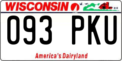 WI license plate 093PKU