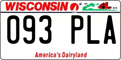 WI license plate 093PLA