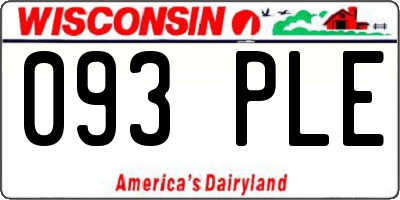 WI license plate 093PLE