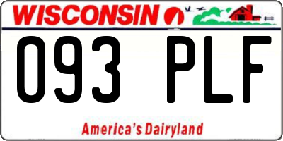 WI license plate 093PLF