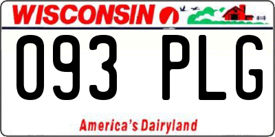 WI license plate 093PLG