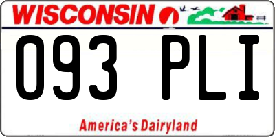 WI license plate 093PLI