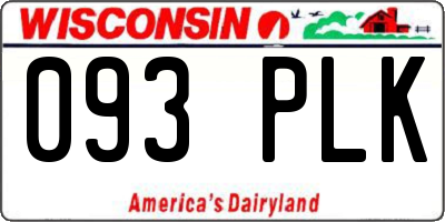 WI license plate 093PLK