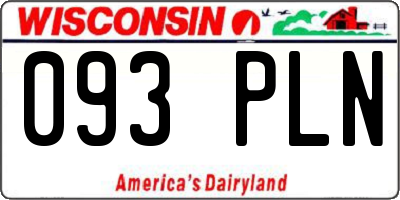 WI license plate 093PLN