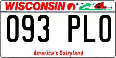 WI license plate 093PLO