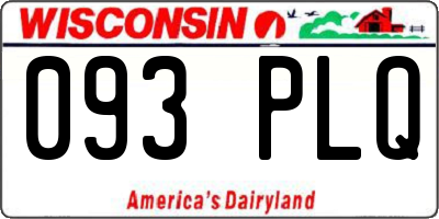 WI license plate 093PLQ