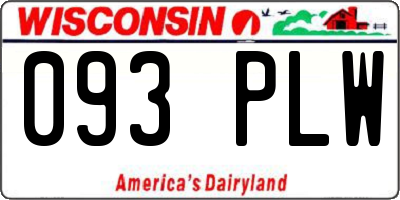 WI license plate 093PLW