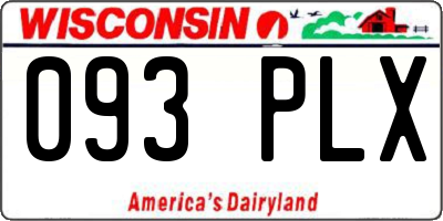 WI license plate 093PLX