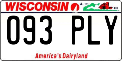 WI license plate 093PLY