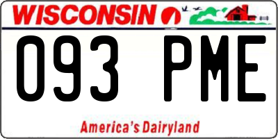 WI license plate 093PME
