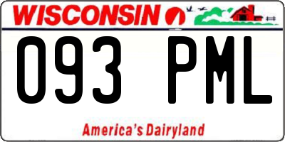 WI license plate 093PML