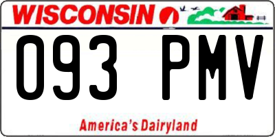 WI license plate 093PMV