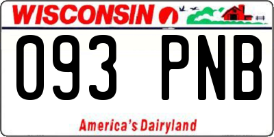 WI license plate 093PNB