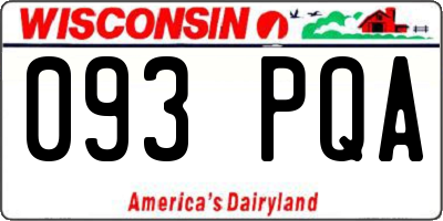 WI license plate 093PQA