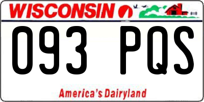 WI license plate 093PQS
