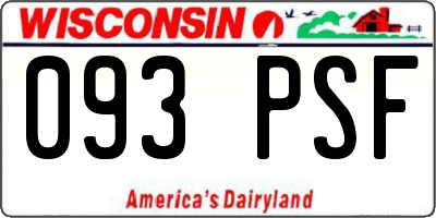WI license plate 093PSF