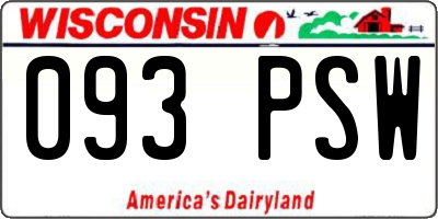 WI license plate 093PSW