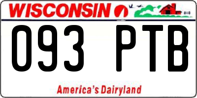 WI license plate 093PTB