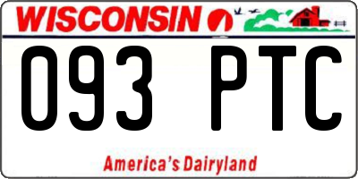 WI license plate 093PTC