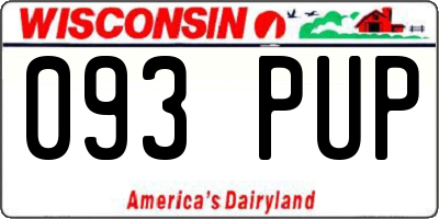 WI license plate 093PUP