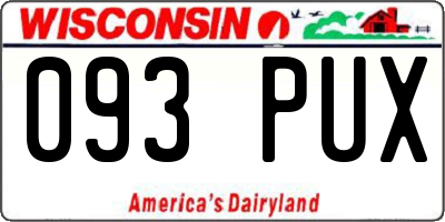 WI license plate 093PUX