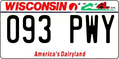 WI license plate 093PWY