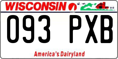 WI license plate 093PXB