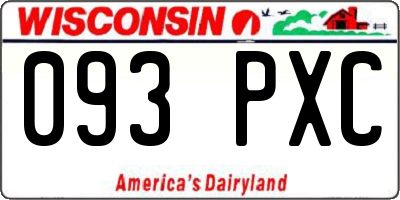 WI license plate 093PXC