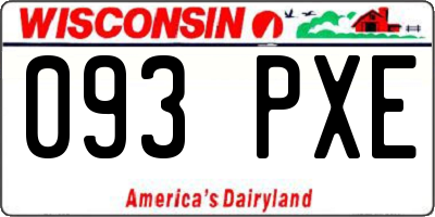 WI license plate 093PXE