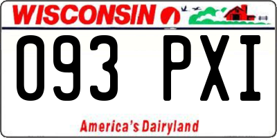 WI license plate 093PXI