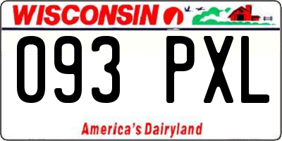 WI license plate 093PXL
