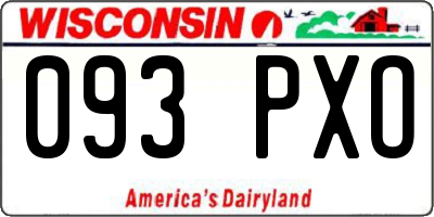 WI license plate 093PXO